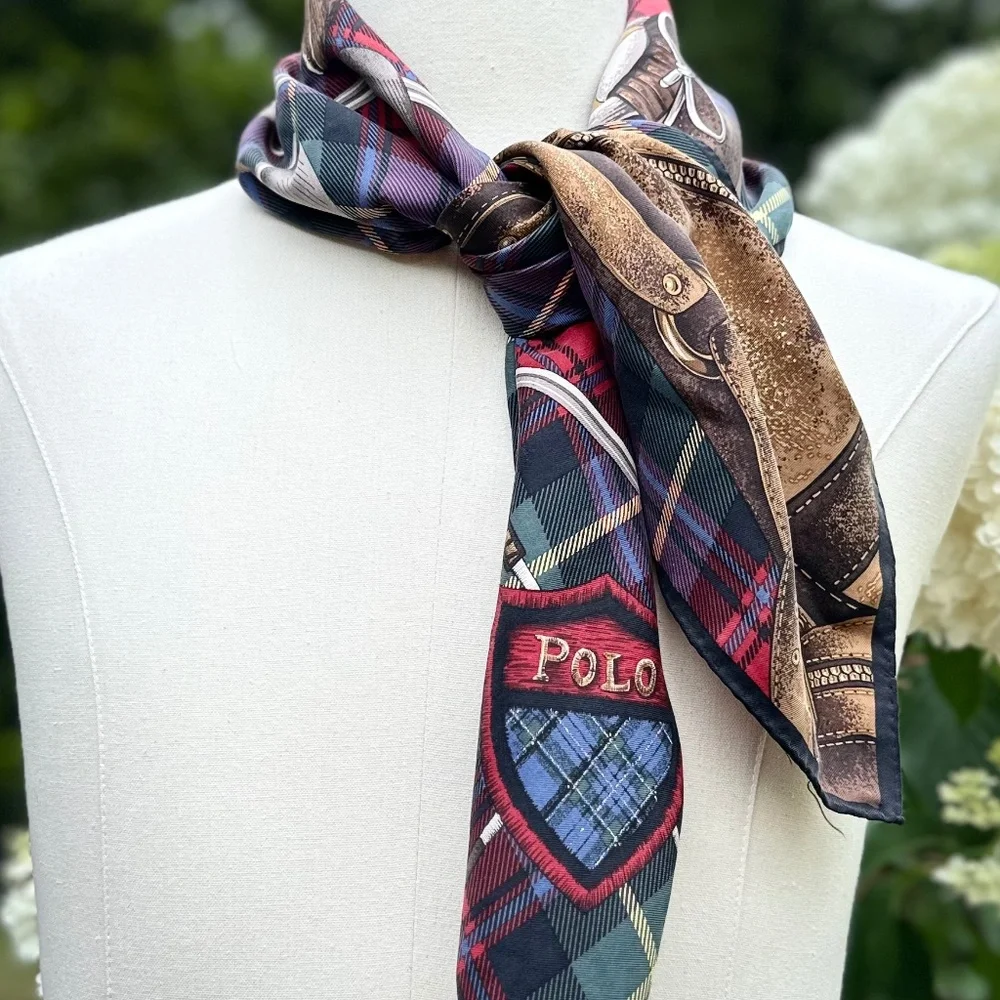 Scarf, Vintage Ralph Lauren Polo Golf Plaid